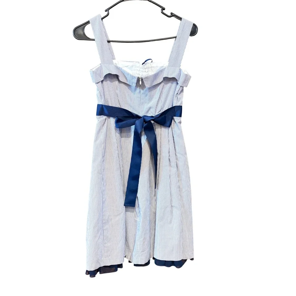 L'EST ROSE Striped Jumper Skirt Dress Lace Up Navy Ribbon J-Fashion Otome Sixe 2